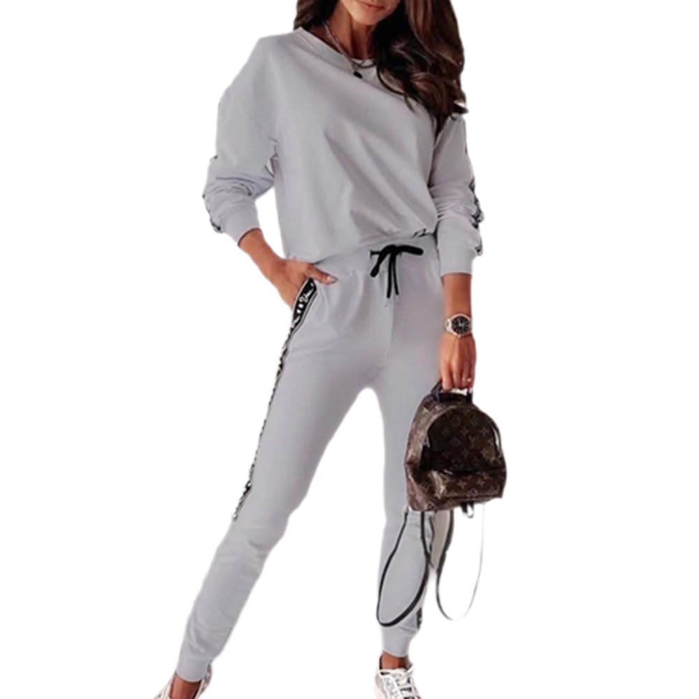 no Γυναικείo Σετ Φόρμα Με Φάσα Γκρι Co-Ord